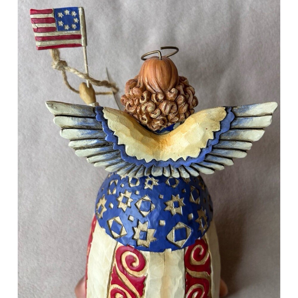 2003 Jim Shore "I Pledge Allegiance to the Flag" Patriotic Angel America 117044 - Picture 4 of 11